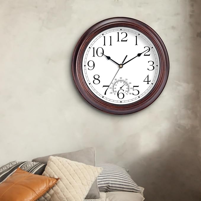 KECYET 10 Inch Outdoor Wall Clock - Image 3