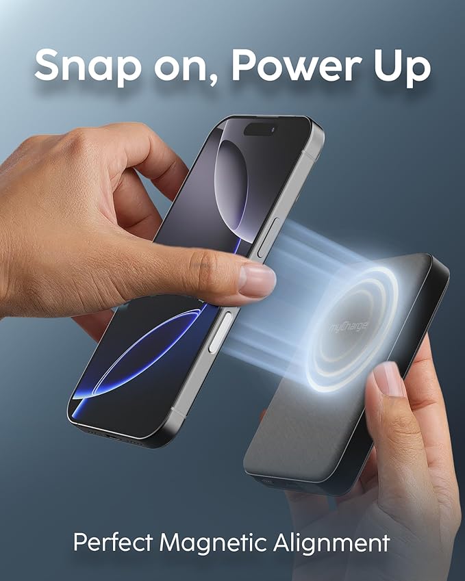 myCharge CliqLuxe Magnetic Wireless Power Bank 10, 000mAh | iPhone & MagSafe - Image 3