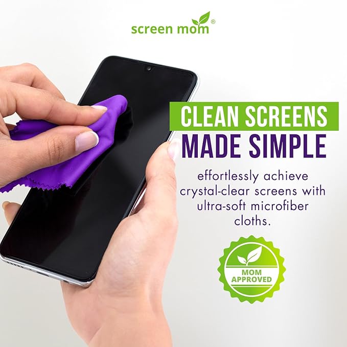 Screen Mom Screen Cleaner Purple Microfiber Cloths - Image 3