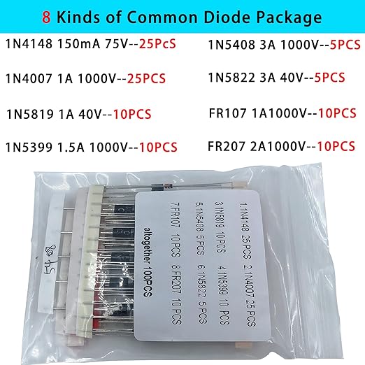 Nodehawk Electronic Component Kit -Total 1800 Pcs, LED Diodes, Capacitors - Image 6
