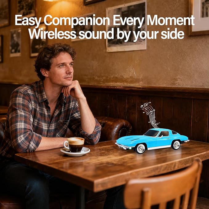 WSTER Retro American Style car Bluetooth Speaker, Portable Wireless Outdoor - Image 4
