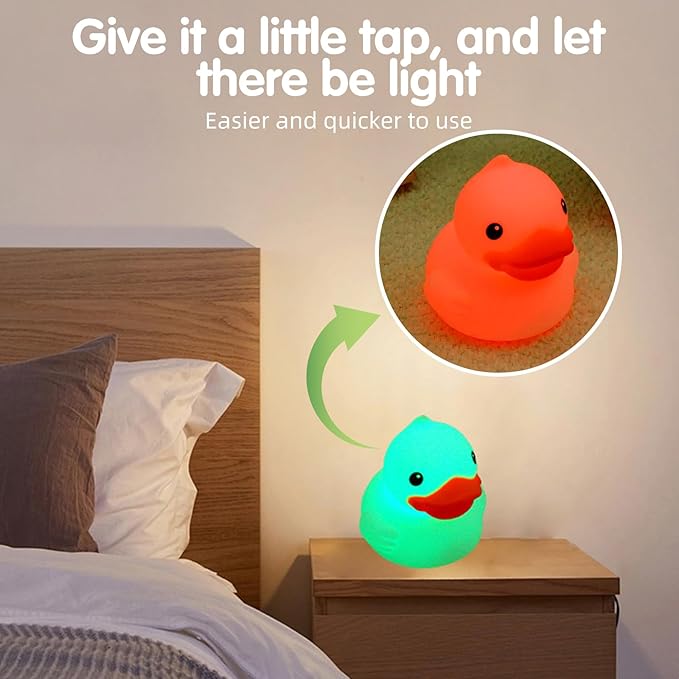 Junlumen Cute Duck Night Light – Soft Silicone Tap Lamp - Image 7