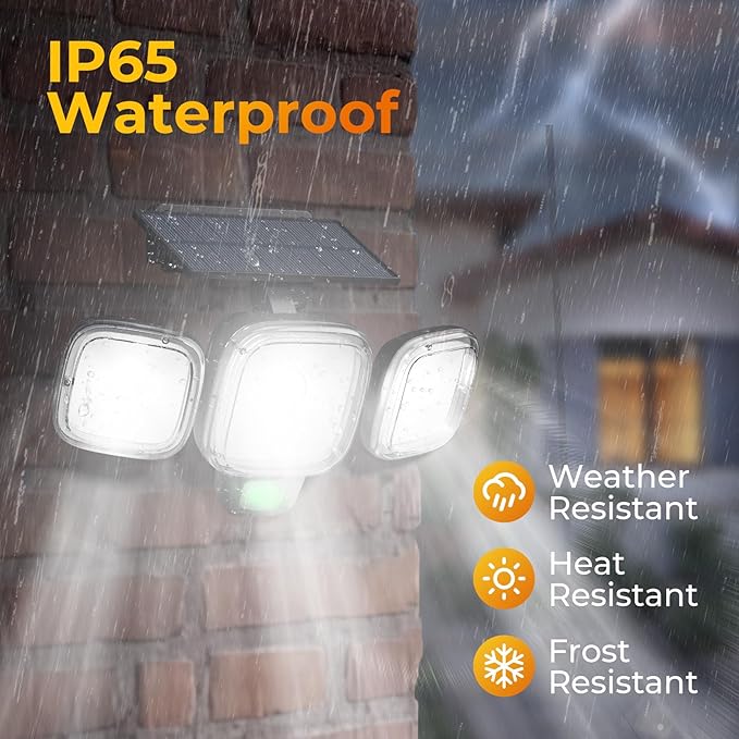 ESLIGHTION Solar Motion Sensor Outdoor Lights, 3 Modes LED Security Flood Light - Image 2