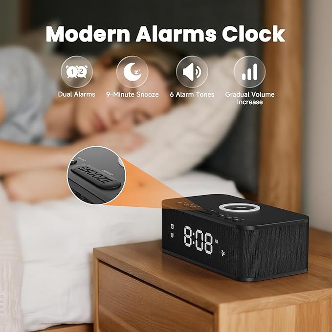 Fansbe Direct Digital Alarm Clock White Noise, Loud Digital Alarm Clocks - Image 6