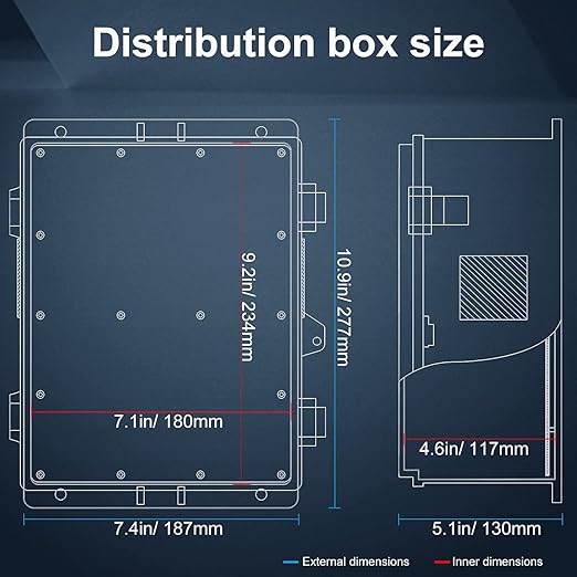 Namunanee Outdoor Electrical Junction Box, ABS Water Resistant Enclosure - Image 6