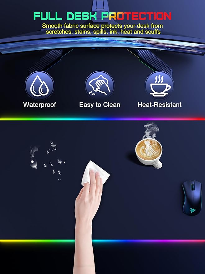 TopMade Wireless Charging Mouse Pad, RGB Gaming Mousepad Home Office Desk Pad - Image 6