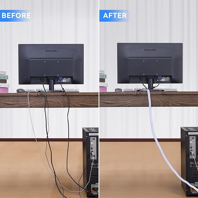 AGPTEK Cable Sleeve Cover, Home Office Wire Management Computer TV Wire Loom - Image 6