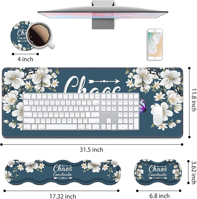 4 in 1 Ergonomic Keyboard Wrist Rest & Mouse Pad Wrist Rest Set, Large XXL - Image 2