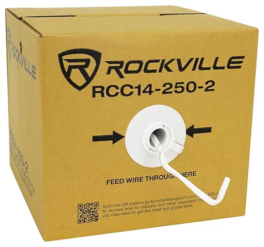 Rockville RCC14-250-2 14 AWG 250ft CCA Speaker Wire, CL2 Rated in-Wall/Ceiling by Rockville