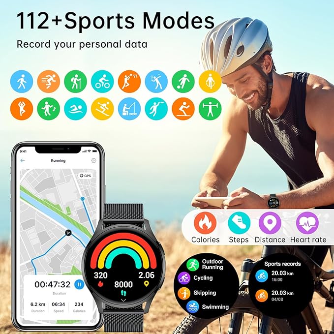 Smart Watch for Men Women Fitness: Waterproof Make/Answer Call Smart Watches - Image 4