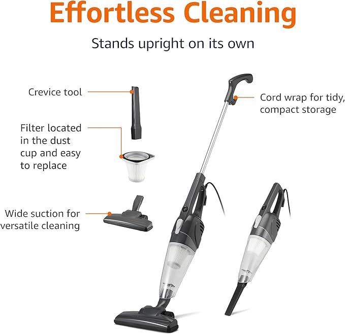Amazon Basics 2-in-1 Corded Stick Vacuum Cleaner, Convertible to Handheld - Image 2