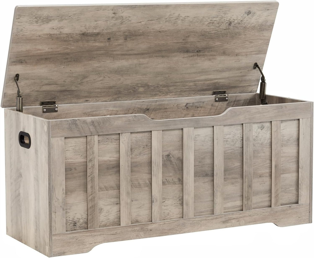 vankiley 43.3" storage chest extra large, storage bench.(greige), main product view