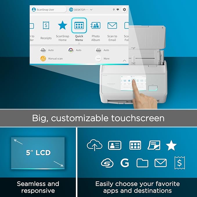 ScanSnap iX2500 Wireless or USB High-Speed Cloud Enabled Document, Photo & - Image 5