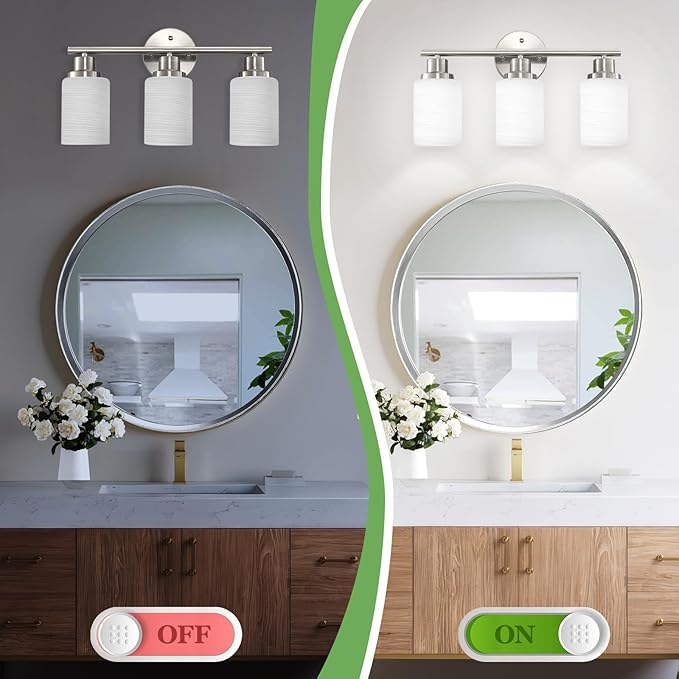 Guliaofo 3-Light Bathroom Light Fixtures, Vanity Lights - Image 6