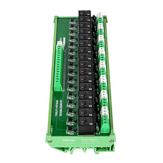 GUETNEU Relay Board, 16 Channel 1 SPDT DIN Rail Mount 24V DC/AC Relay, - Image 4