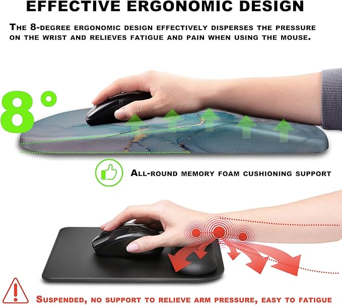 KUOSGM Mouse Pad Wrist Support, Ergonomic Mouse Pad - Image 5