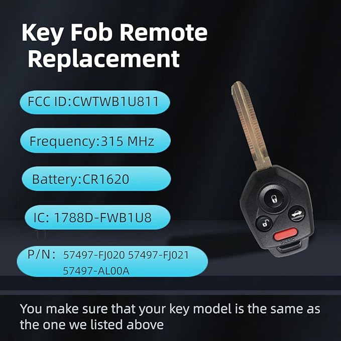 Key Fob Remote Replacement Compatible - Image 3