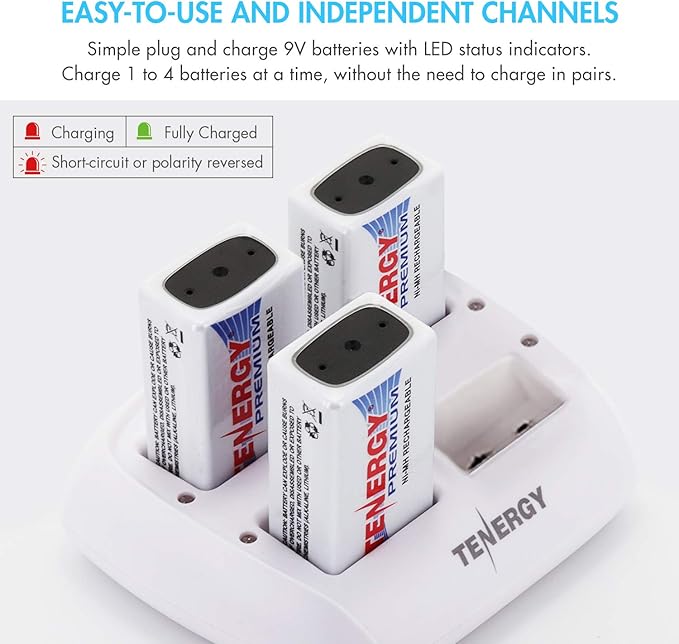 Tenergy TN136 4 Bay 9V Smart Charger - Image 6