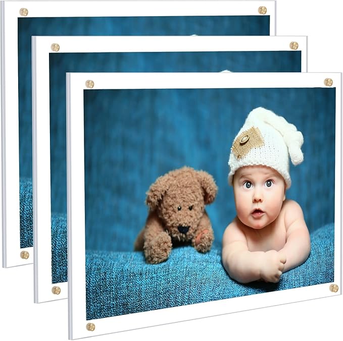 Kalami 3 Pack 8x10 Picture Frame Wall Mount Self Adhesive, Full Frame Size 10x11 by Kalami