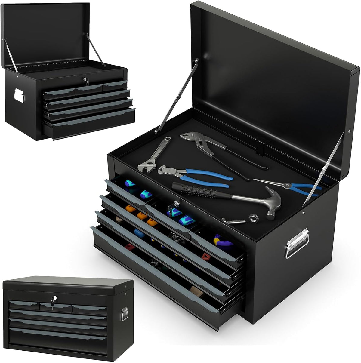 ergomaster steel tool box, 24'' metal tool box, main product view