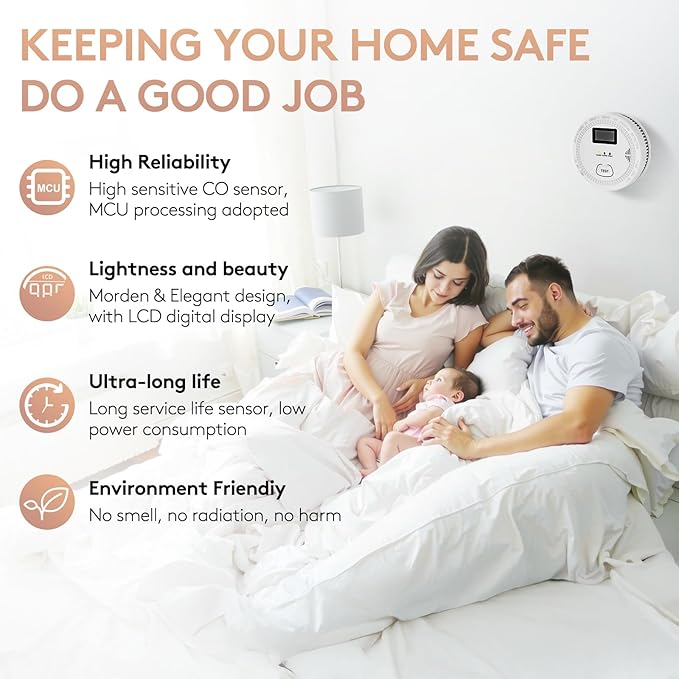 6 Packs, 2 in 1, Smoke Carbon Monoxide Detector, Carbon Monoxide - Image 3