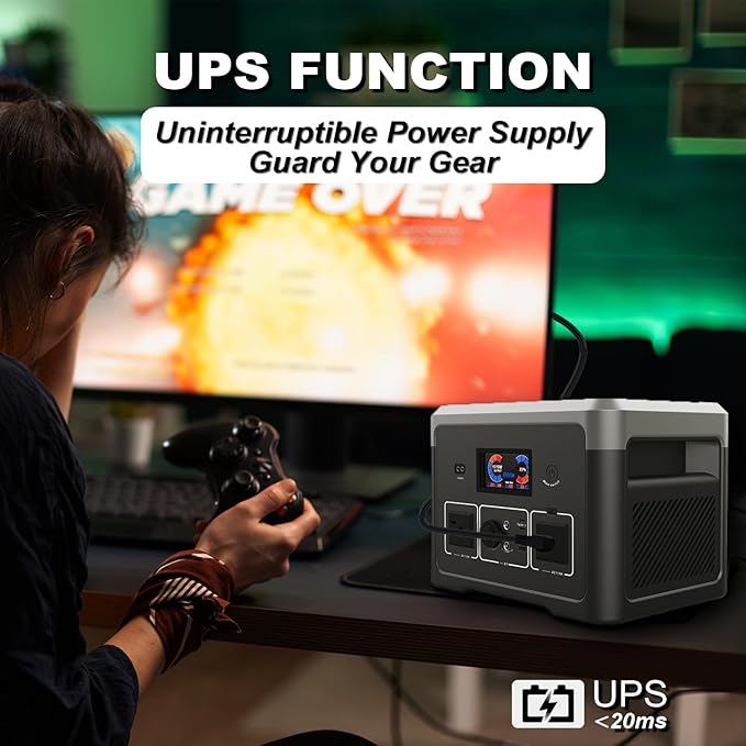Portable Power Station, 384Wh LiFePO4 Battery Backup, 600W Solar Generator - Image 8