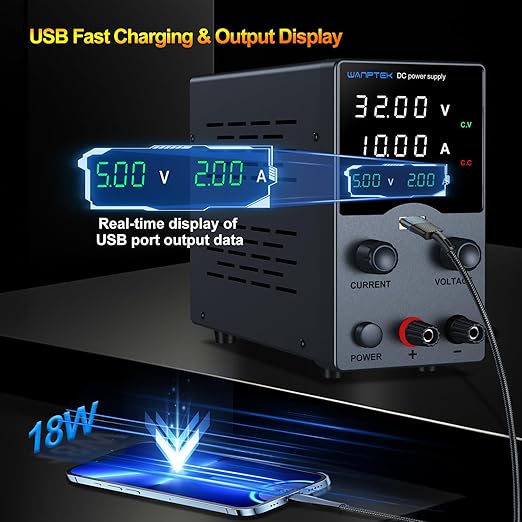 Wanptek DC Power Supply Variable 30V 10A, Bench Power Supplies - Image 3