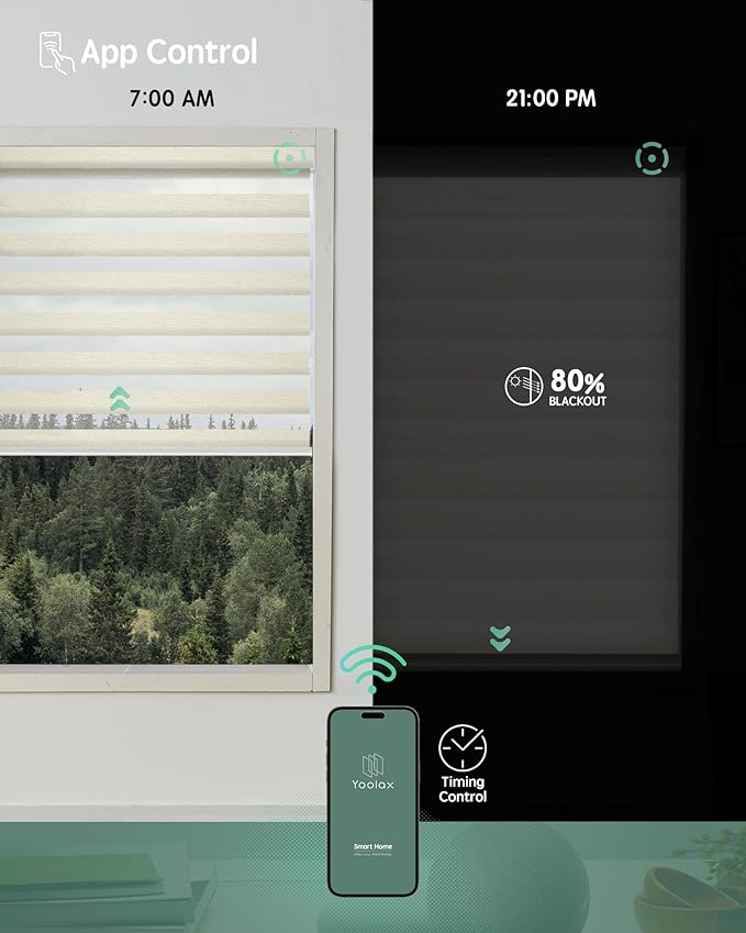 Yoolax Motorized Zebra Blinds Compatible - Image 4