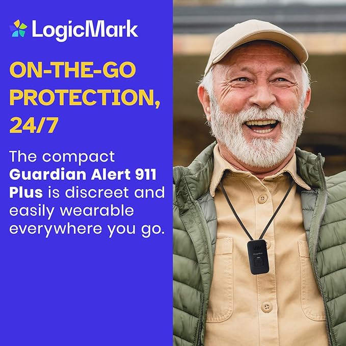 LogicMark Guardian Alert 911 Plus – No Monthly Fees, 2-Way Emergency Pendant - Image 2