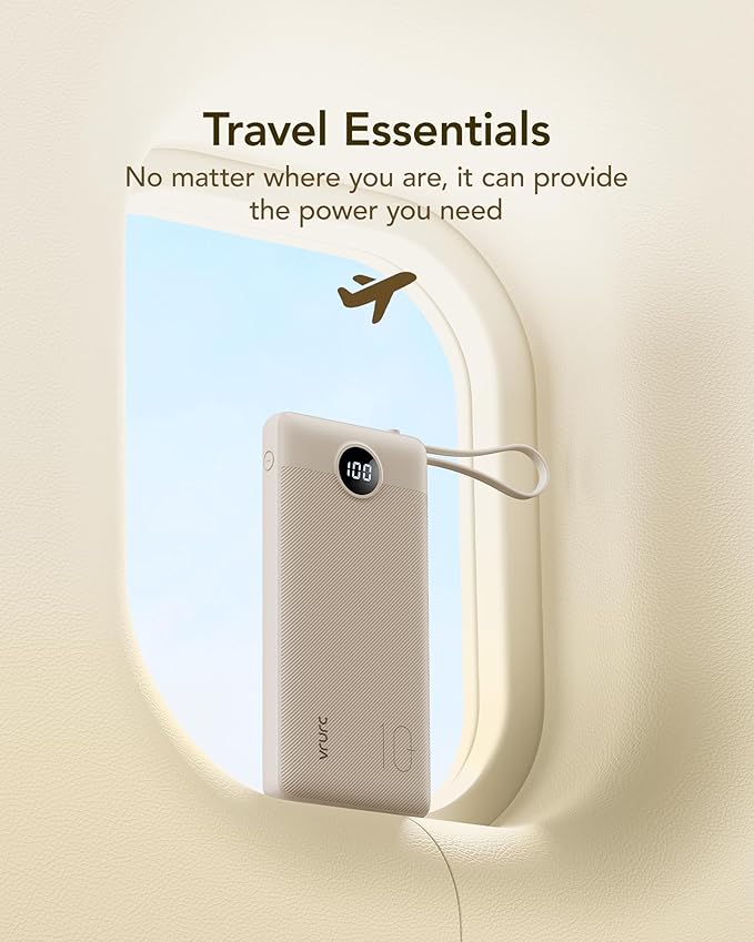 VRURC Portable Charger Power Bank, 10000mAh Travel Essentials Battery Pack - Image 6