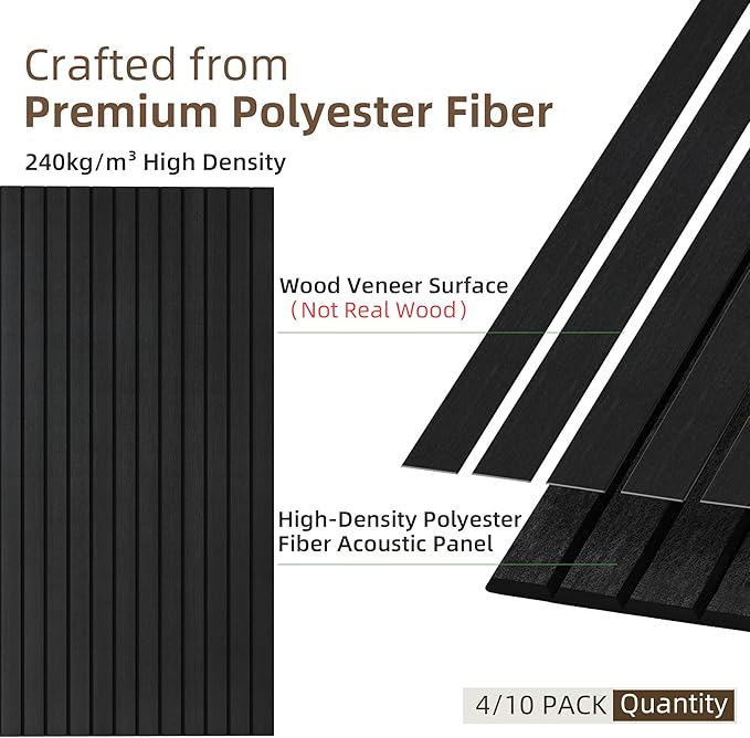 TO-TH Wood-Look Acoustic Panel, 4 Pack 47.2” x 23.6” Soundproof Wall Panels - Image 2