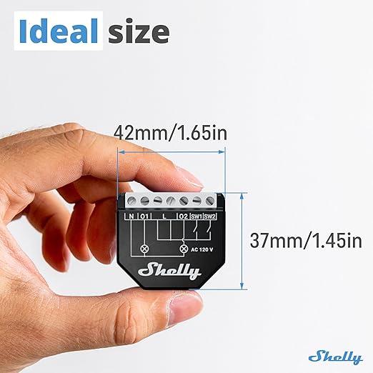 Shelly Wave 2PM US LR UL | Z-Wave Long Range Smart Switch Relay, 2-Channel 16 A - Image 2