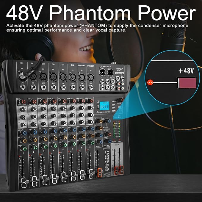 8 Channel Professional Audio Mixer - Image 5
