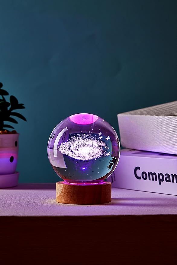 Conalisk 3D Galaxy Crystal Ball Lamp, 3.15 Inch K9 Crystal Ball Night Light - Image 8