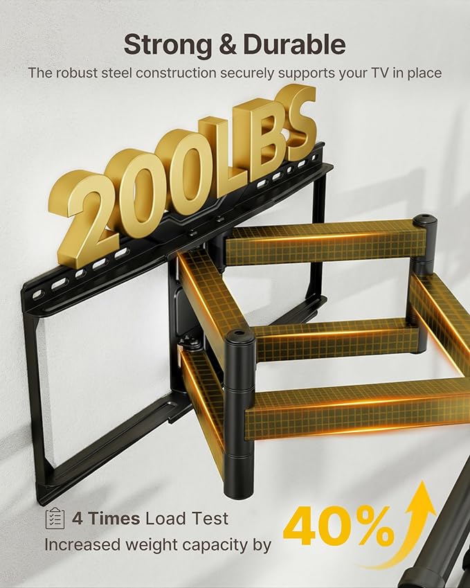 monTEK Heavy-Duty Full Motion TV Wall Mount Bracket - Image 3