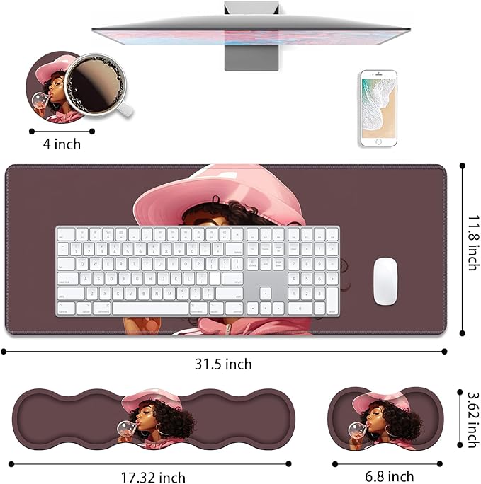 4 in 1 Ergonomic Keyboard Wrist Rest & Mouse Pad Wrist Rest Set, Large XXL - Image 2