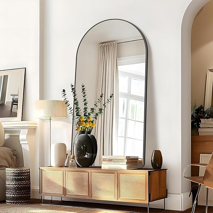 GLASHOM Arched Bathroom Mirror, Wall Mounted Mirror, Living Room, Vertically by GLASHOM