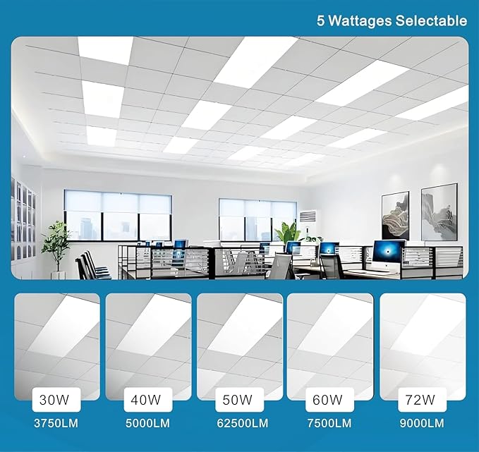 2x4 FT LED Light Flat Panel, 5 CCT 3K | 3.5k | 4K | 5K | 6.5K, Dimmable - Image 3