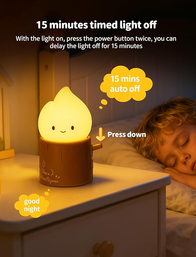 Tarinks Stump Fire Night Light, Flameless Candles Lamp, Torch Stump Light - Image 3