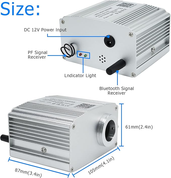 AZIMOM 10W Twinkle Fiber Optic Starlight Box Sound Activated RGBW Fiber Optic - Image 4
