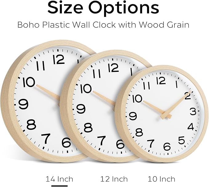 AKCISOT Wall Clock 14 Inch, Boho Large Wall Clocks Battery Operated Non Ticking - Image 3