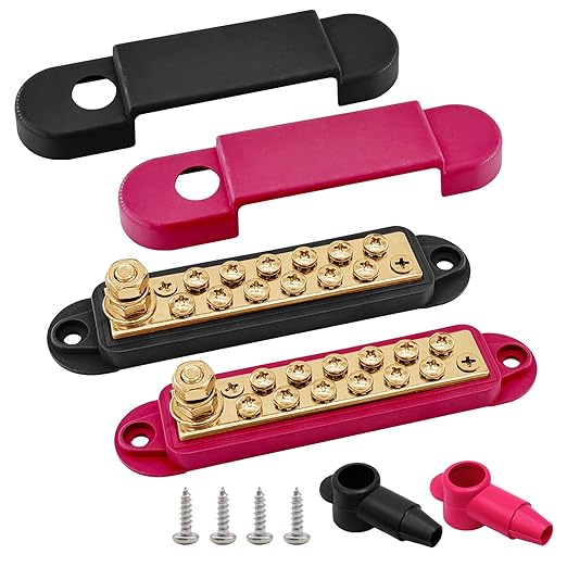1/4" Stud Power Distribution Block Bus Bar by Ampper