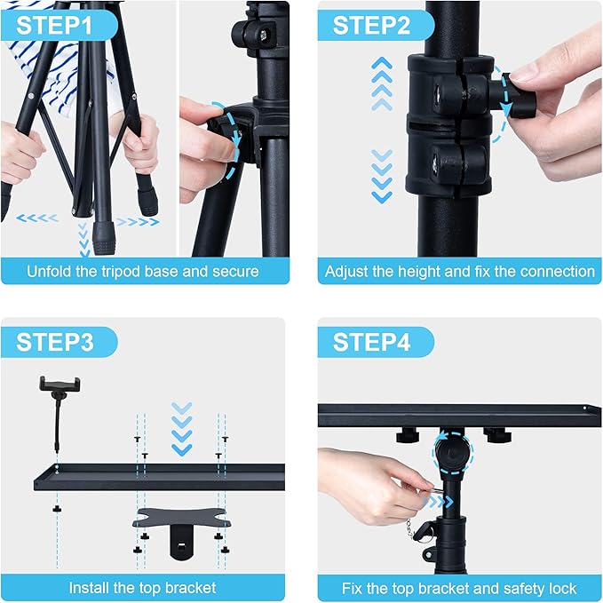 Projector Stand Tripod Adjustable, Laptop Height from 23.5 to 46.5 inches - Image 7