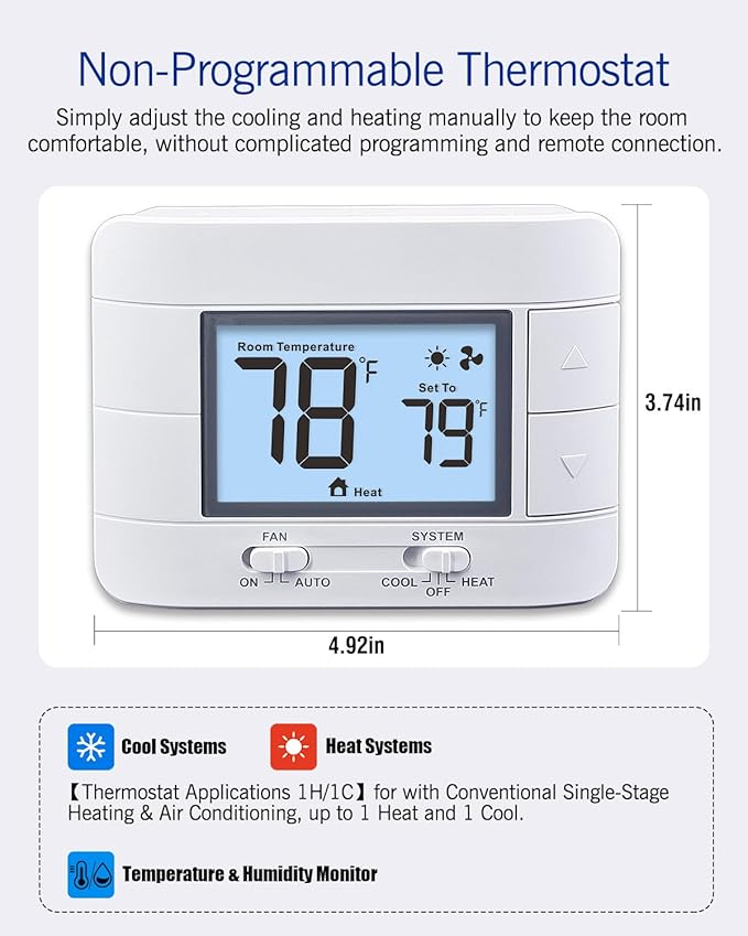 Aowel Non Programmable Thermostat - Image 2