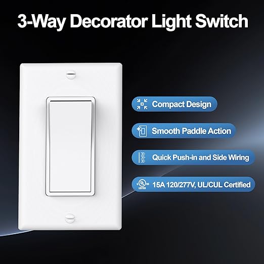 ThunderWay 3 Way Decorator Light Switch - Image 2