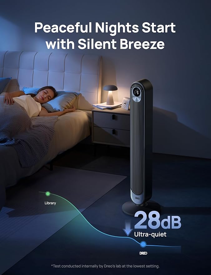 Dreo Smart Tower Fan WiFi Voice Control, Works - Image 3
