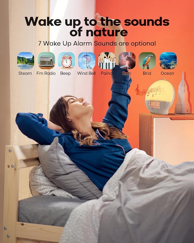 Sunrise Alarm Clock for Heavy Sleepers, Wake Up Light - Image 2
