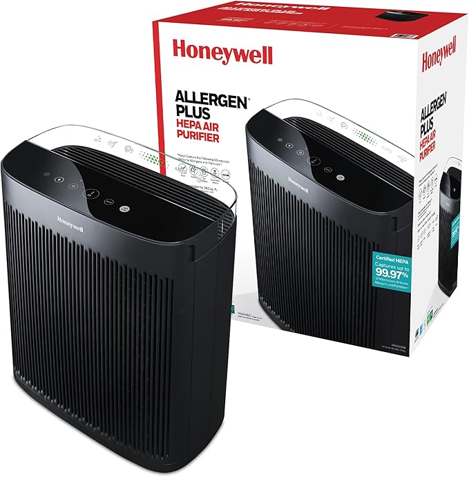 Honeywell HEPA Air Purifier for Home, 1733 Ft² Rooms in 1 hour, Air Quality by HoneywellPluggedIn