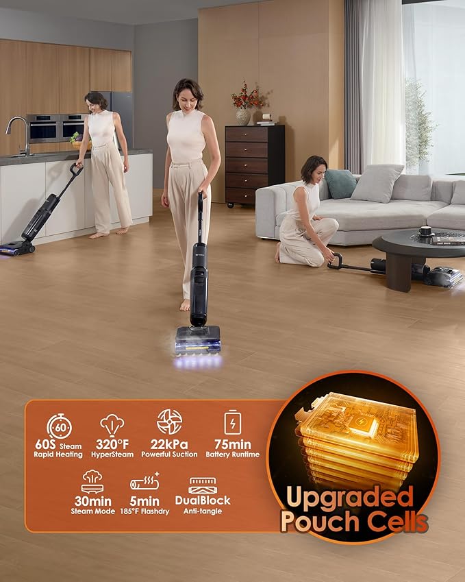 Tineco Floor One S7 Stretch Steam Cordless Wet Dry Vacuum Steam Mop All-in-One - Image 3