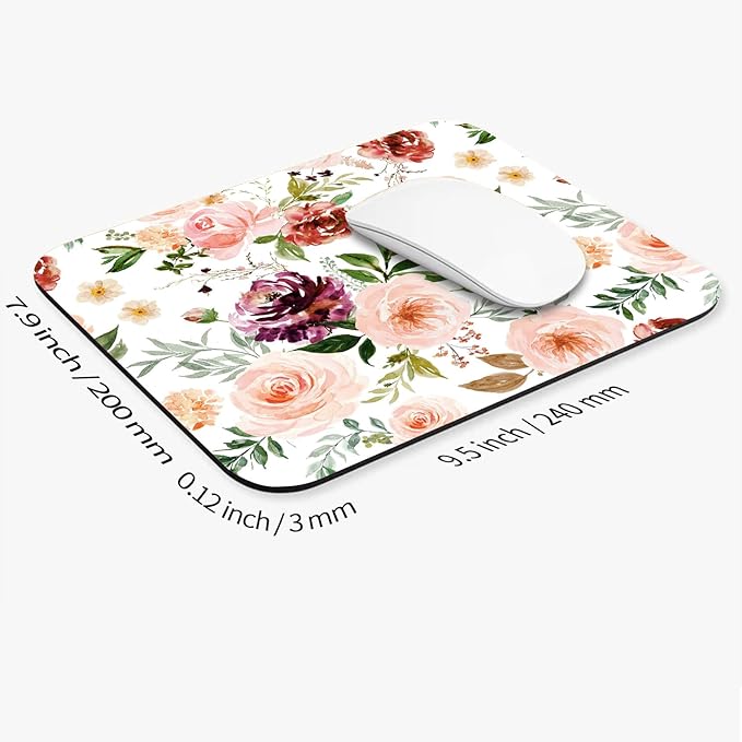 Armanza Square Mouse Pad Pretty Floral, Personalized Premium-Textured Custom - Image 2